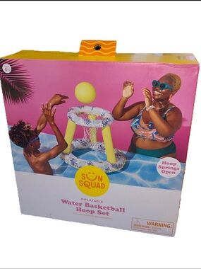 Sun Squad Inflatable Pool Basketball Hoop Set NIB Summer Fun